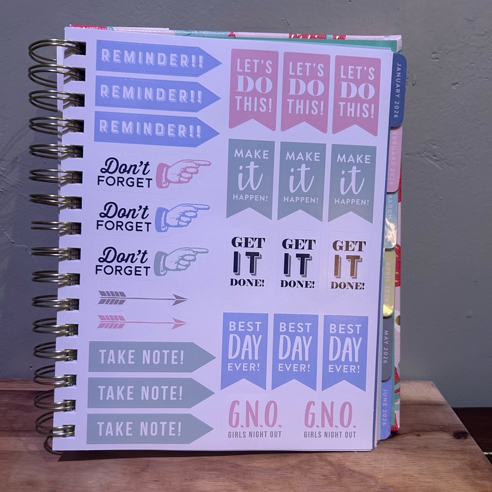 2026 Eccolo Pink Strawberry 12 Month Weekly And Monthly Spiral Bound Planner NEW - Picture 5 of 14